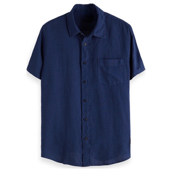ASH & ERIE • Navy Linen Camp Shirt